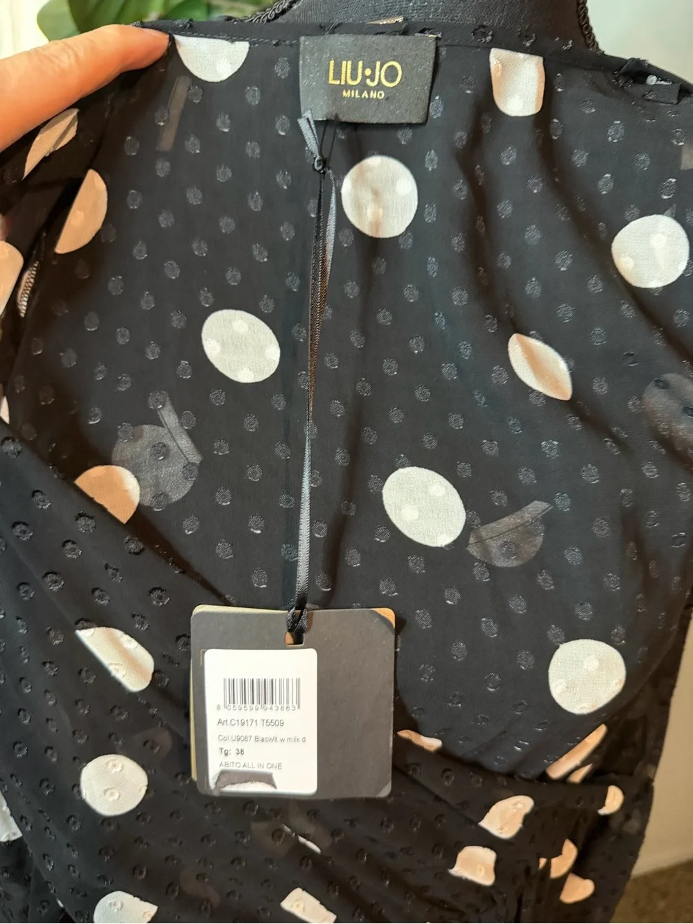 LIU.JO Milano Black and White Polka Dot Mini Dress